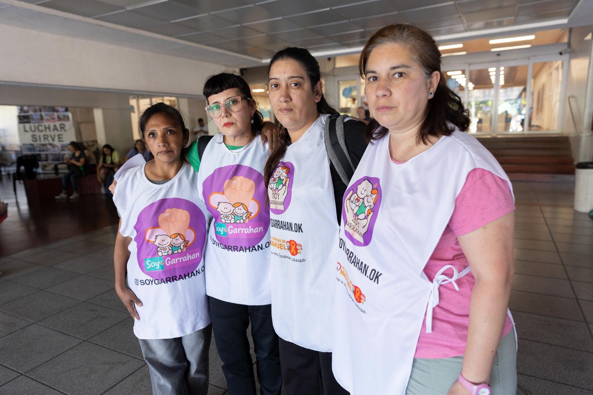 Algunas mamás de Soy Garrahan (izq. a der.): Noemí Vera, Graciela Del Valle, Johana Tricarico y Paula Camago. 